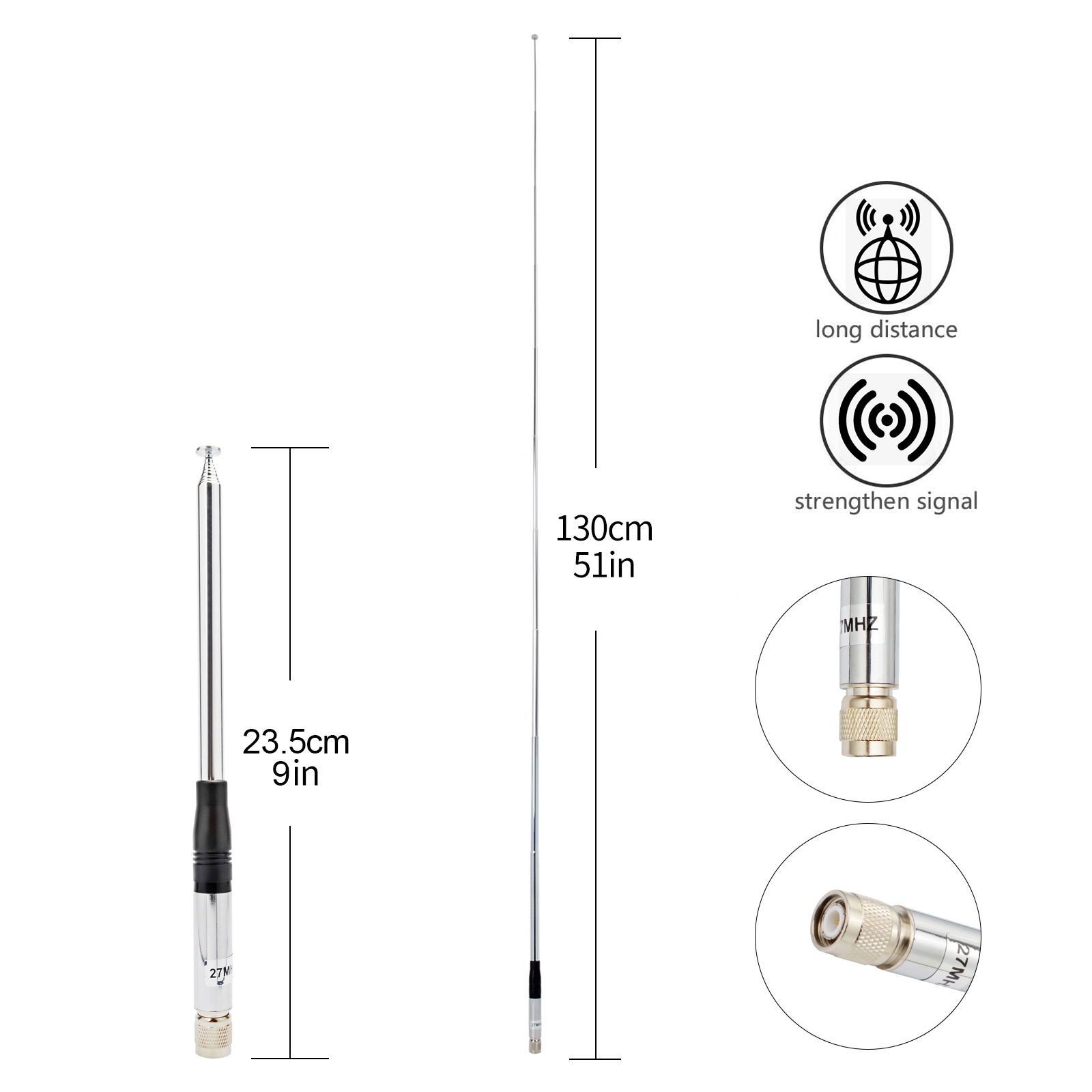 Antena Cb 27 mhz TNC ze stali  – Fishing Rod Telescopic recenzja i cena